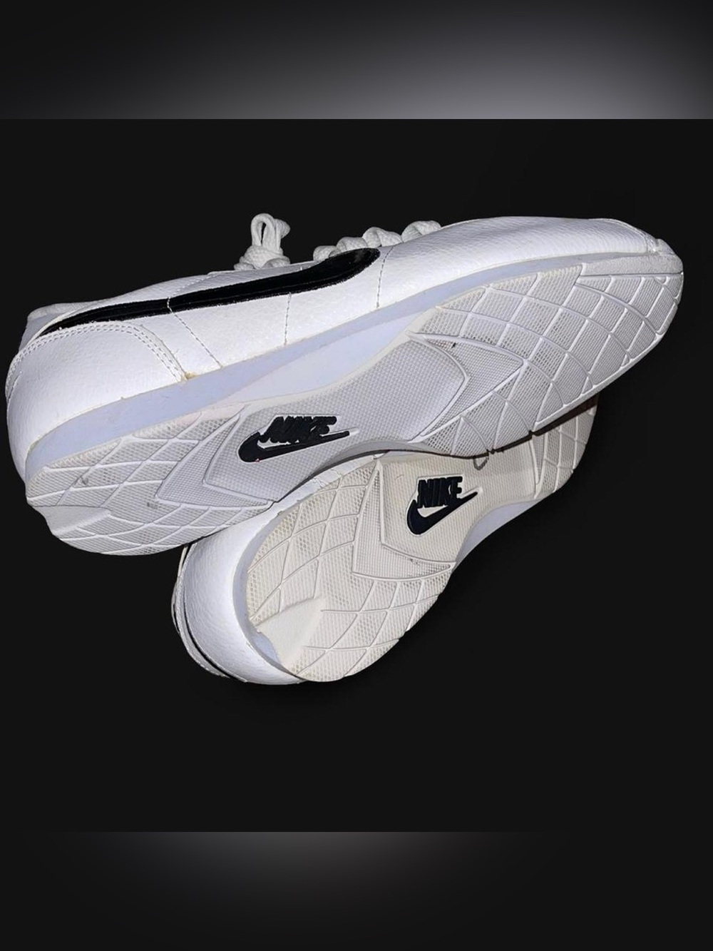 Nike Sneakers Cortez Style White/Black Swoosh Shoes Womens 8.5 - Picture 6 of 7